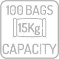 Kod kotlova i peći sa kapacitetom 100 vreća, spremnik pepela potrebno je isprazniti nakon potrošenih otprilike 100 vreća peleta od 15 kg. (zavisno o kvaliteti peleta i parametrima)